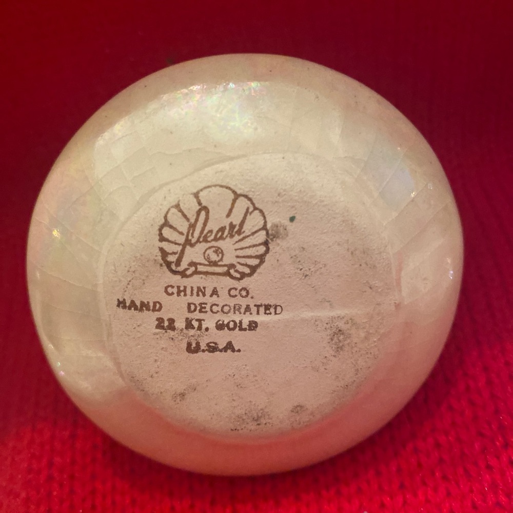 Vintage 4 piece PEARL China Co. Creamer Set  22 KT gold & Porcelain  made USA